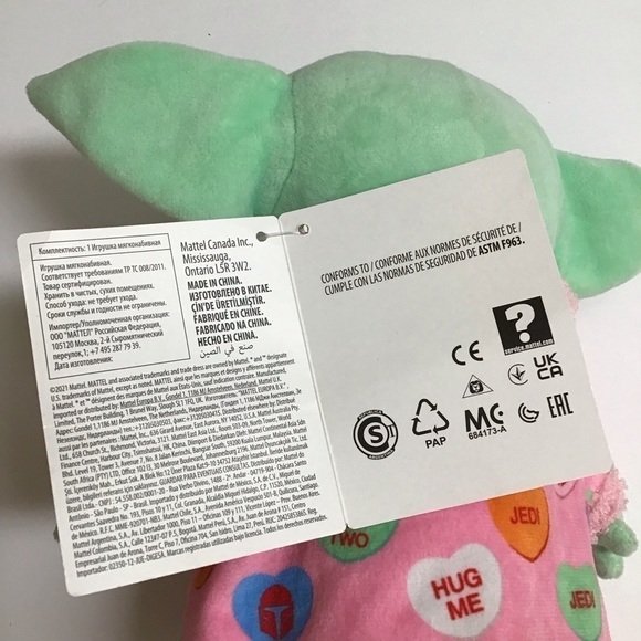 Star Wars Mandalorian Grogu Valentine Hearts Disney Plush 9" Baby Yoda Mattel - Picture 9 of 15